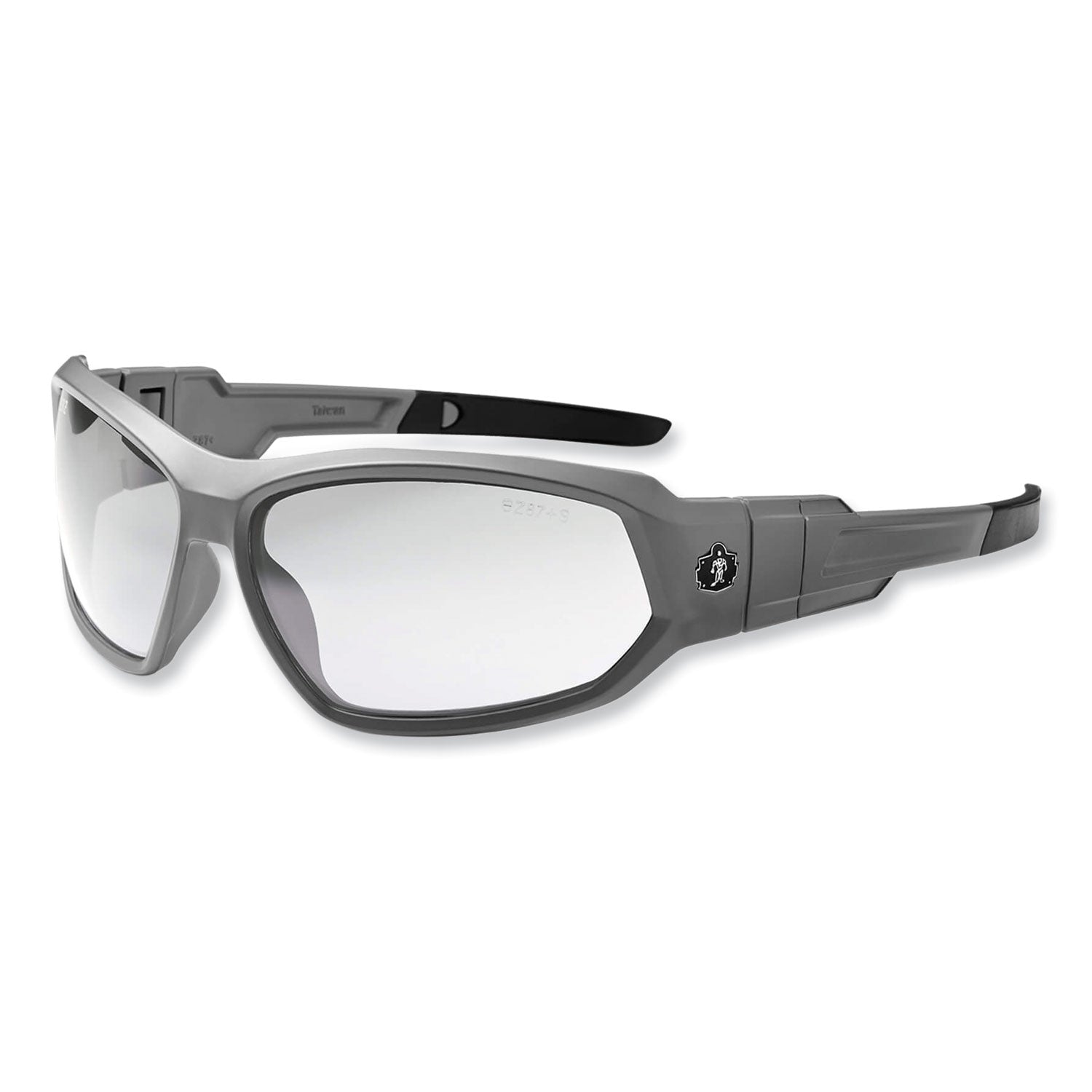 Skullerz Loki Safety Glasses/Goggles, Matte Gray Nylon Impact Frame, Anti-Fog Clear Polycarb Lens, Ships in 1-3 Business Days