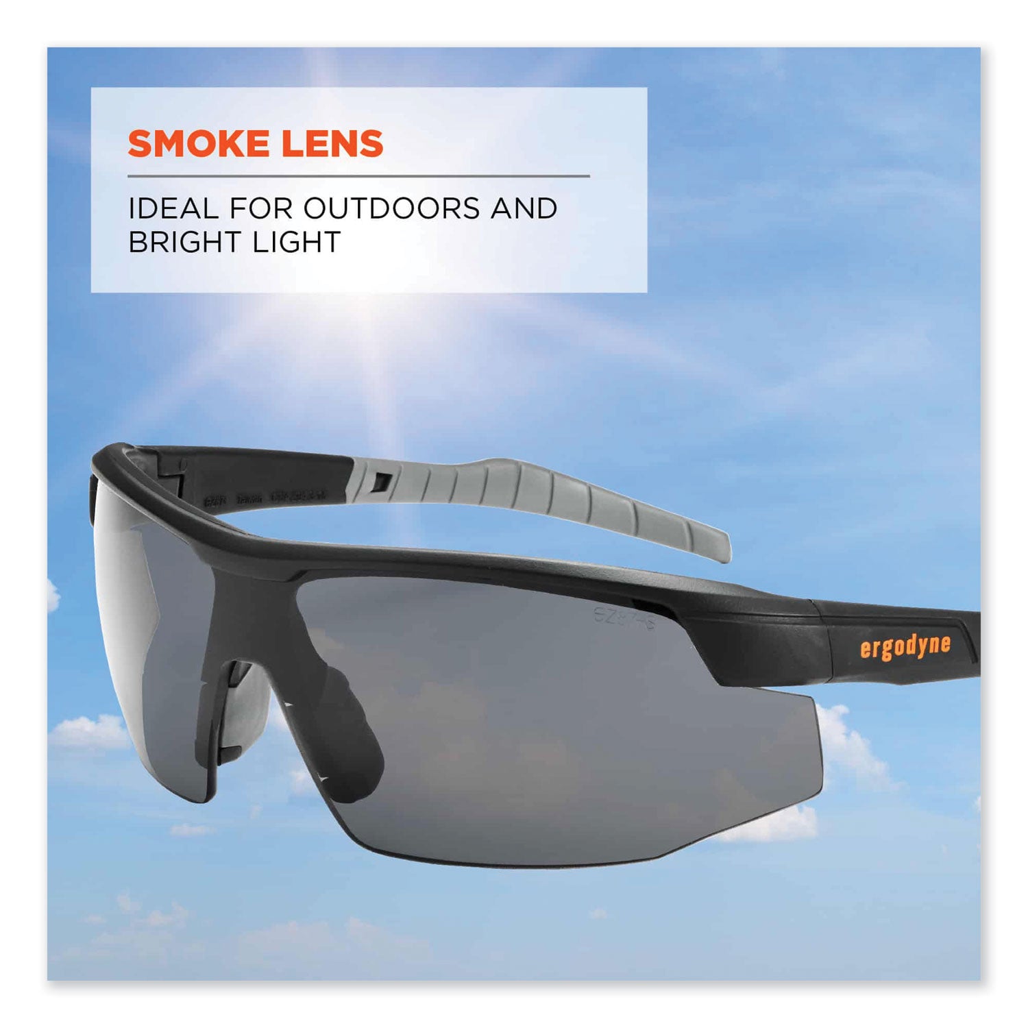 Skullerz Skoll Safety Glasses, Matte Black Nylon Impact Frame, Smoke Polycarbonate Lens, Ships in 1-3 Business Days