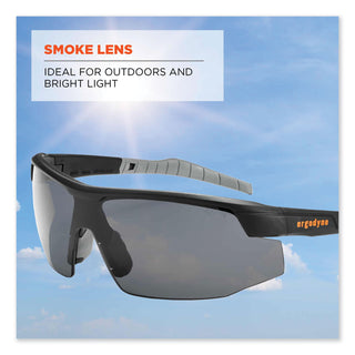 Skullerz Skoll Safety Glasses, Matte Black Nylon Impact Frame, Smoke Polycarbonate Lens, Ships in 1-3 Business Days
