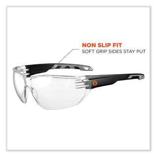 Skullerz Vali Frameless Safety Glasses, Black Nylon Impact Frame, Anti-Fog Clear Polycarb Lens, Ships in 1-3 Business Days
