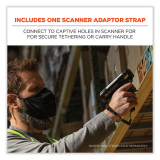 Squids 3135 Barcode Scanner Belt with Hook + Adaptor Strap, Small: 29" to 53" Long, Black, Ships in 1-3 Business Days
