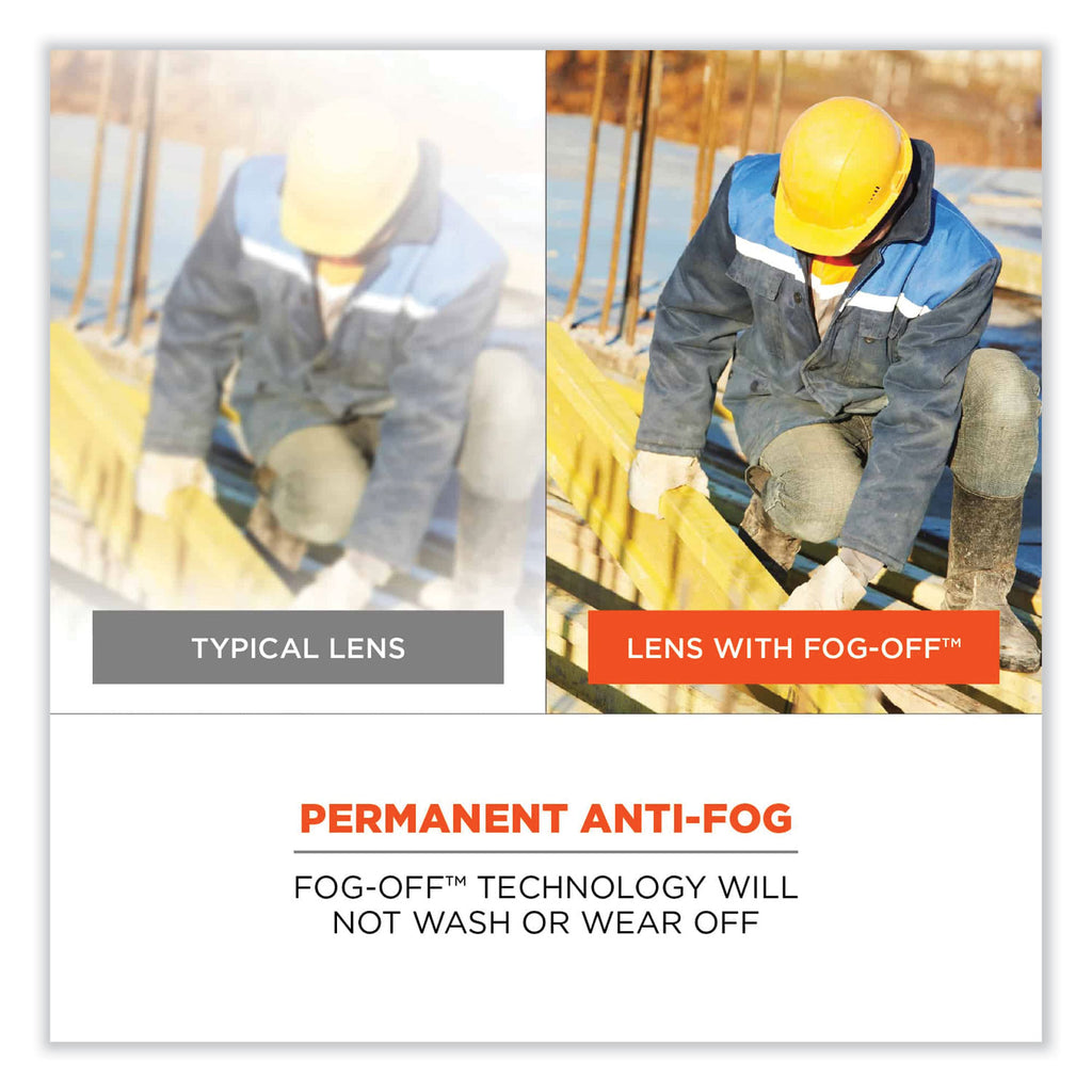Skullerz Thor Safety Glasses, Black Nylon Impact Frame, Anti-Fog Clear Polycarbonate Lens, Ships in 1-3 Business Days