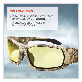 Skullerz Odin Safety Glasses, Kryptek Highlander Nylon Impact Frame, Yellow Polycarbonate Lens, Ships in 1-3 Business Days