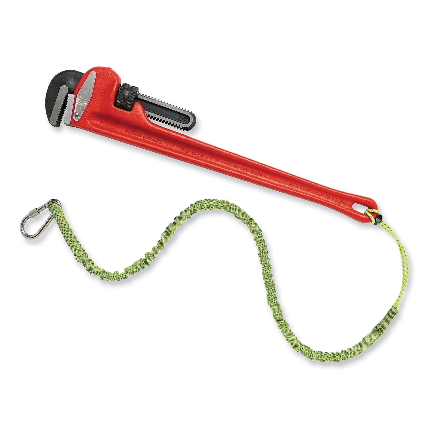 Squids 3101 Lanyard w/Stainless Steel Carabiner+Cinch-Loop, 15 lb Max Work Cap, 42" to 54", Lime, Ships in 1-3 Business Days