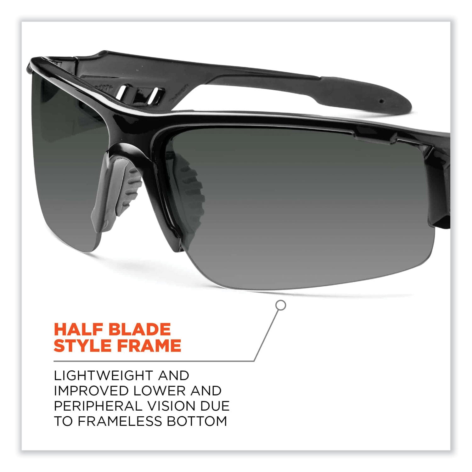 Skullerz Dagr Safety Glasses, Black Nylon Impact Frame, Polarized Smoke Polycarbonate Lens, Ships in 1-3 Business Days