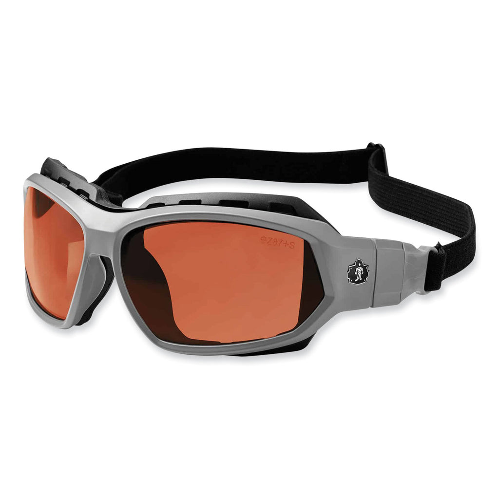Skullerz Loki Safety Glasses/Goggles, Gray Nylon Impact Frame, Polarized Copper Polycarb Lens, Ships in 1-3 Business Days