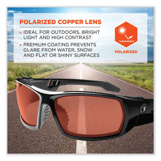 Skullerz Odin Safety Glasses, Black Nylon Impact Frame, Polarized Copper Polycarbonate Lens, Ships in 1-3 Business Days