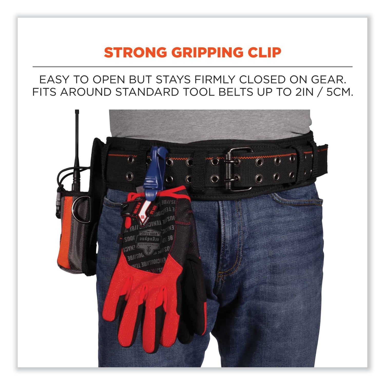 Squids 3405MD Metal Detectable Belt Clip Glove Clip Holder, 1x1x6, Acetal Copolymer, Deep Blue, Ships in 1-3 Business Days