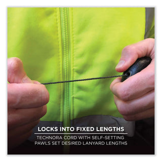Squids 3000 Retractable Tool Lanyard with Carabiner Anchor, 1 lb Working Capacity, 48", Black, Ships in 1-3 Business Days