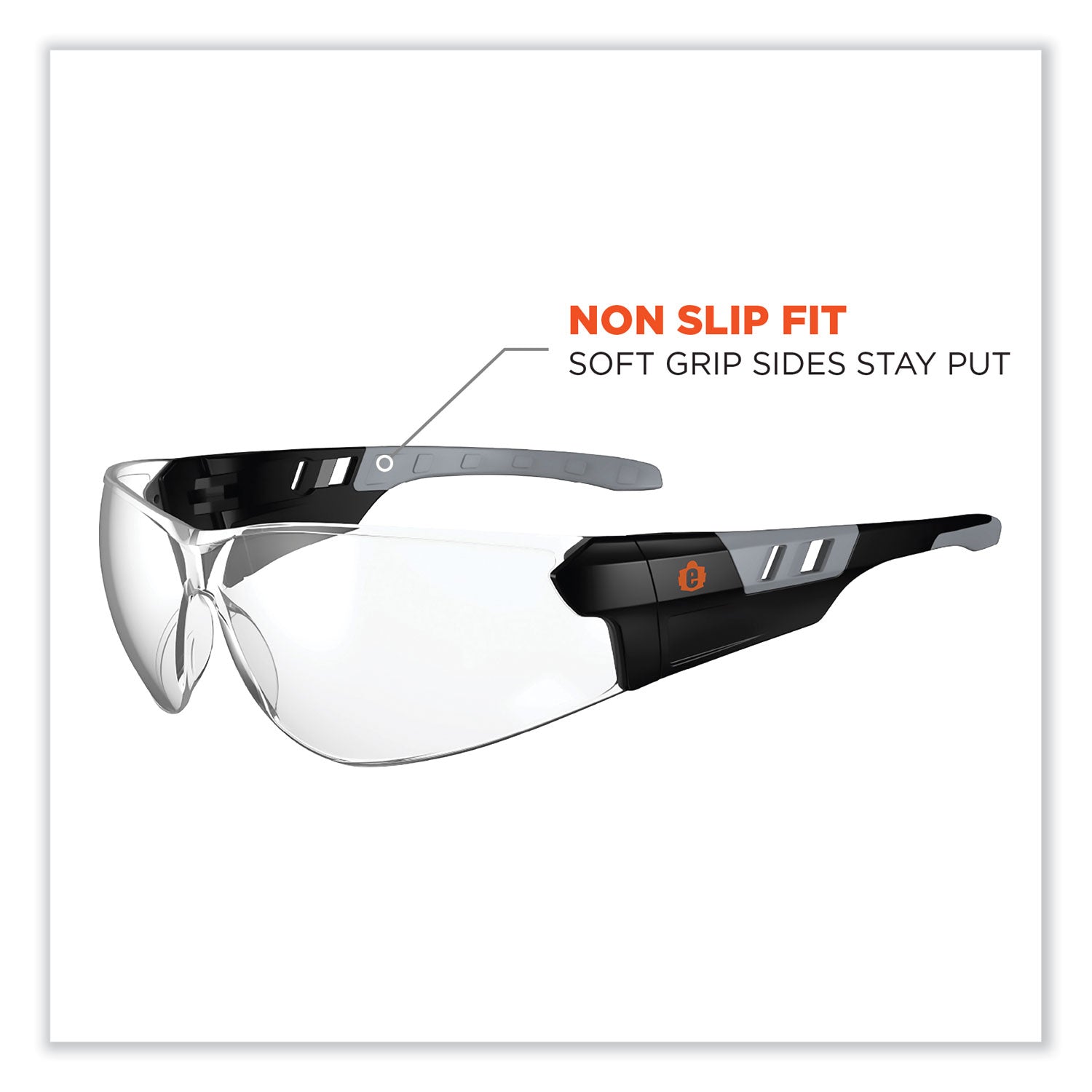 Skullerz Saga Frameless Safety Glasses, Matte Black Nylon Impact Frame, Clear Polycarbonate Lens, Ships in 1-3 Business Days