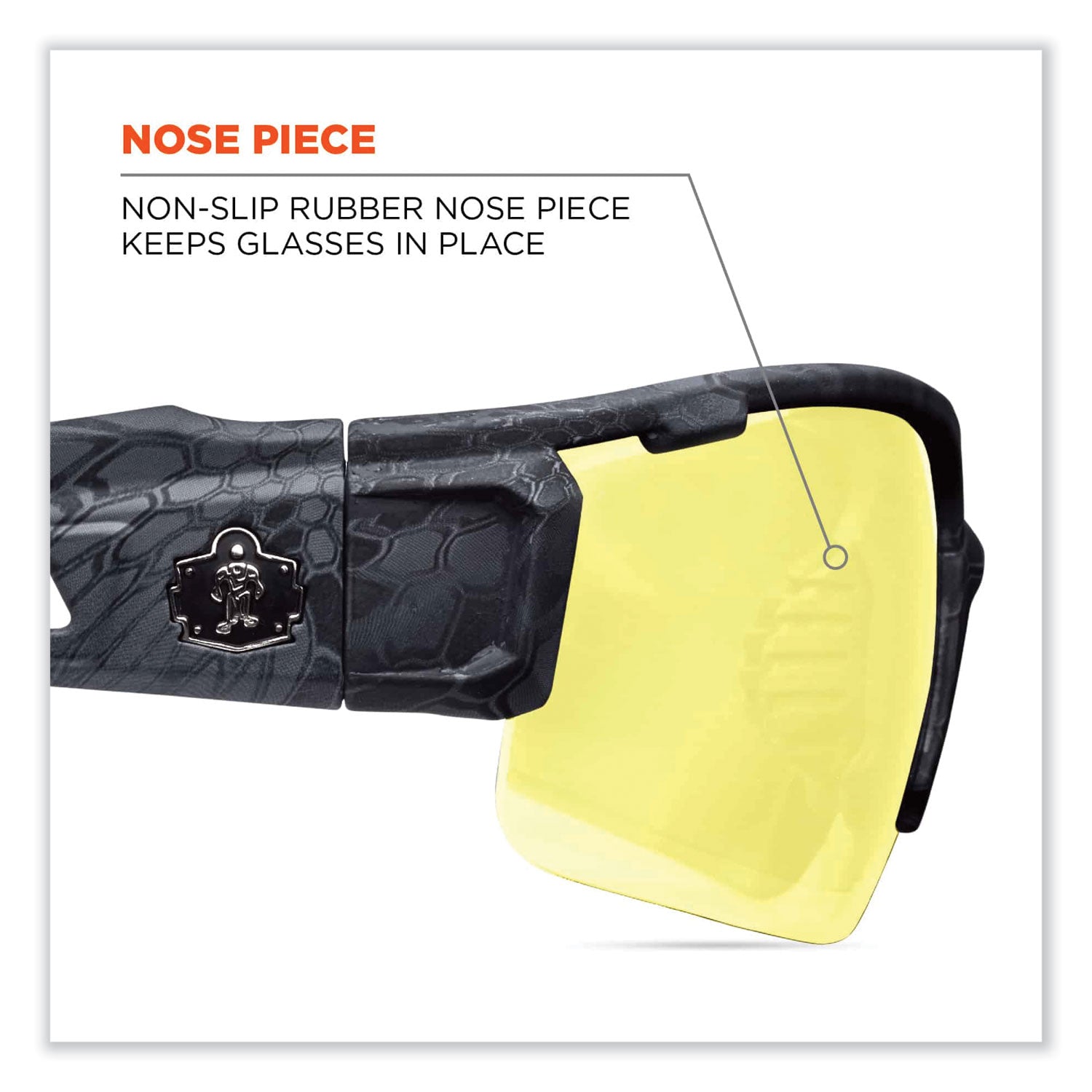 Skullerz Dagr Safety Glasses, Black Nylon Impact Frame, Yellow Polycarbonate Lens, Ships in 1-3 Business Days