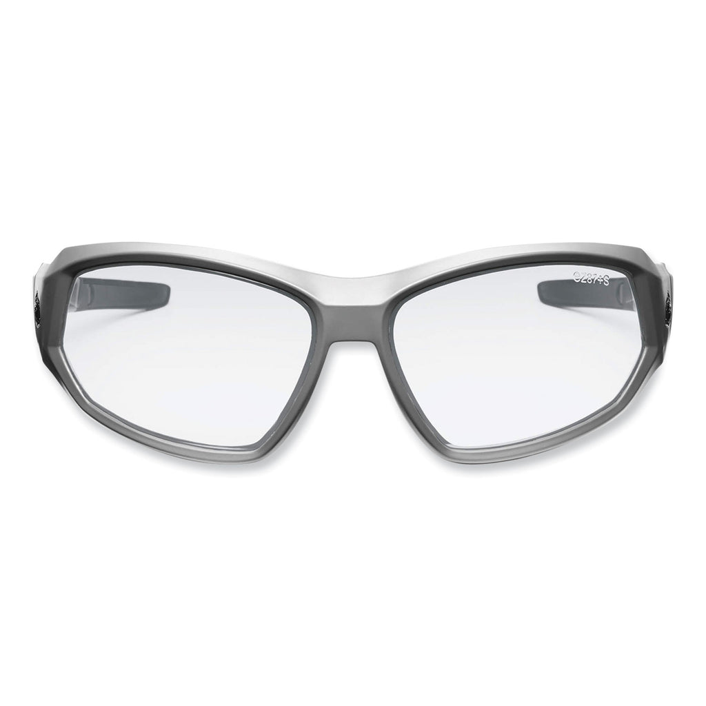 Skullerz Loki Safety Glasses/Goggles, Matte Gray Nylon Impact Frame, Anti-Fog Clear Polycarb Lens, Ships in 1-3 Business Days