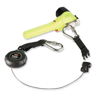 Squids 3000 Retractable Tool Lanyard with Carabiner Anchor, 1 lb Working Capacity, 48", Black, Ships in 1-3 Business Days