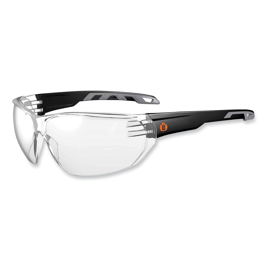 Skullerz Vali Frameless Safety Glasses, Black Nylon Impact Frame, Anti-Fog Clear Polycarb Lens, Ships in 1-3 Business Days