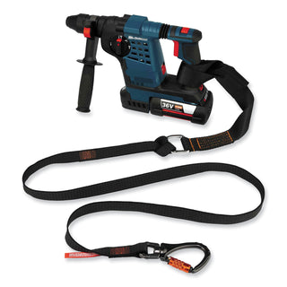 Squids 3129 Tool Lanyard w/Double-Locking Swivel Carabiner+Loop, 40 lb Max Work Cap, 76", Black, Ships in 1-3 Business Days