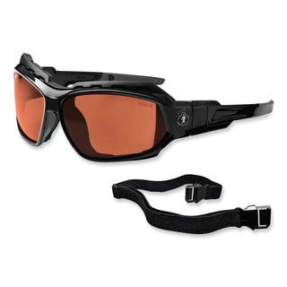 Skullerz Loki Safety Glasses/Goggles, Black Nylon Impact Frame, Polarized Copper Polycarb Lens, Ships in 1-3 Business Days