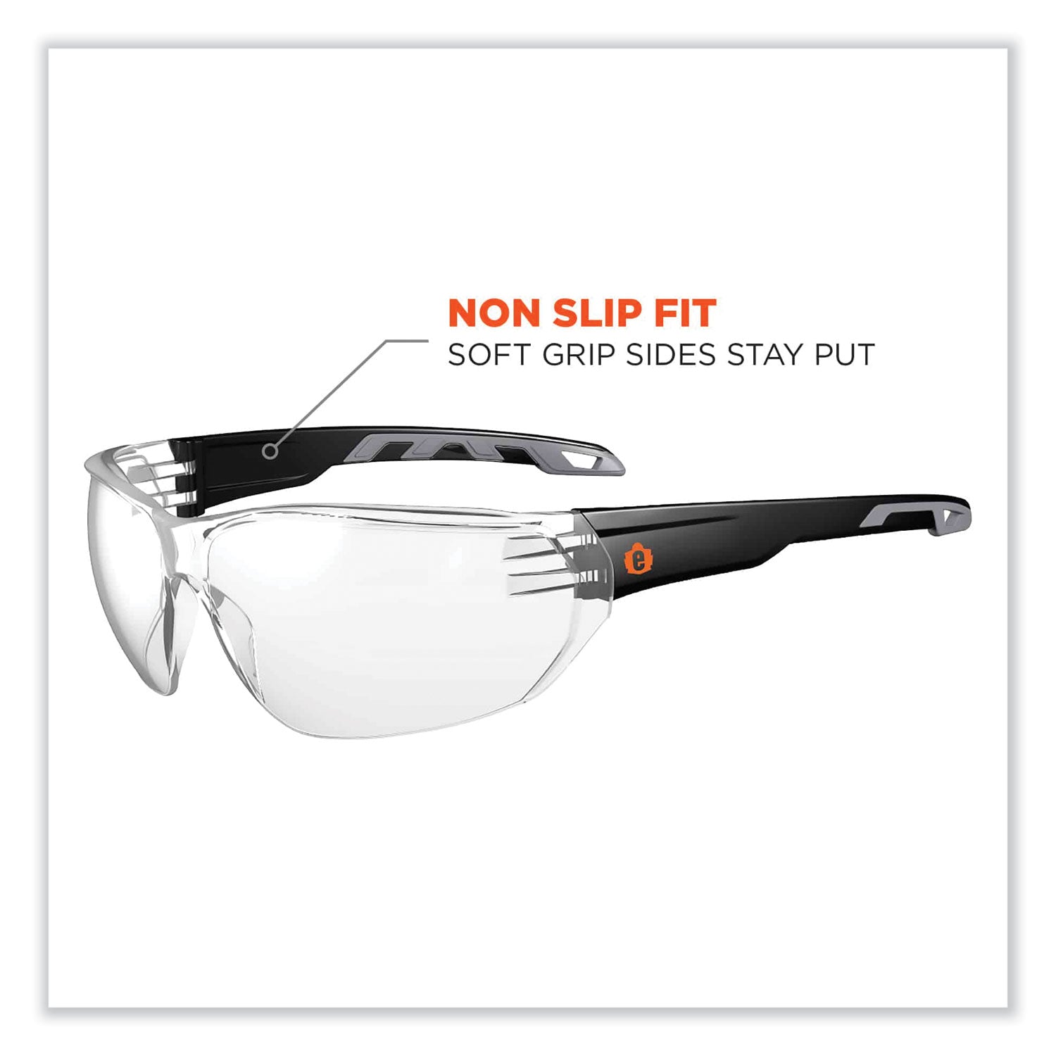 Skullerz Vali Frameless Safety Glasses, Matte Black Nylon Impact Frame, Clear Polycarbonate Lens, Ships in 1-3 Business Days