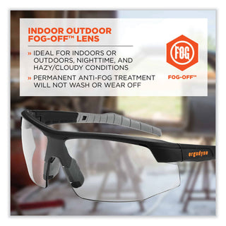Skullerz Skoll Safety Glasses, Black Nylon Impact Frame, AntiFog, Indoor/Outdoor Polycarbon Lens, Ships in 1-3 Business Days