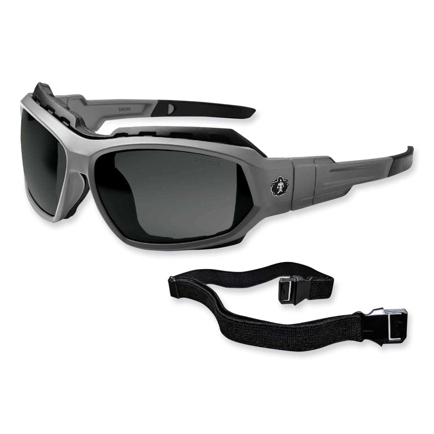 Skullerz Loki Safety Glasses/Goggles, Matte Gray Nylon Impact Frame, Polarized Smoke Polycarb Lens,Ships in 1-3 Business Days