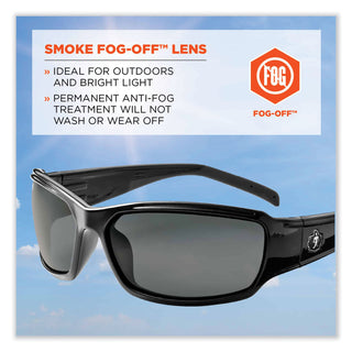 Skullerz Thor Safety Glasses, Black Nylon Impact Frame, Anti-Fog Smoke Polycarbonate Lens, Ships in 1-3 Business Days