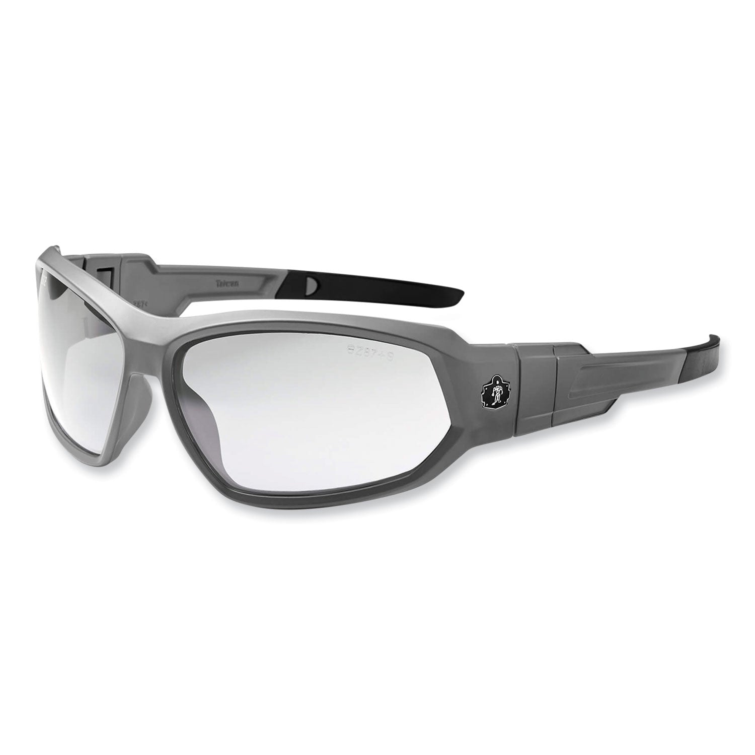 skullerz-loki-safety-glasses-goggles-matte-gray-nylon-impact-frame-clear-polycarbonate-lens-ships-in-1-3-business-days_ego56100 - 1