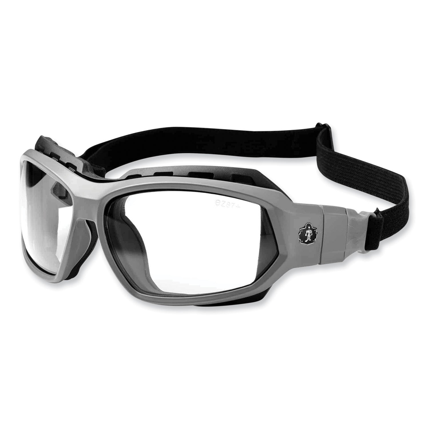 skullerz-loki-safety-glasses-goggles-matte-gray-nylon-impact-frame-clear-polycarbonate-lens-ships-in-1-3-business-days_ego56100 - 2