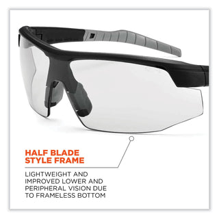 Skullerz Skoll Safety Glasses, Matte Black Nylon Impact Frame, Indoor/Outdoor Polycarbonate Lens, Ships in 1-3 Business Days