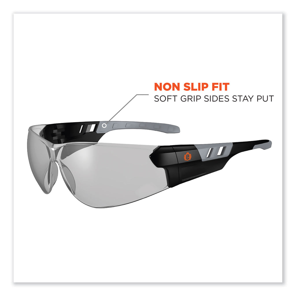 Skullerz Saga Frameless Safety Glasses, Black Nylon Impact Frame, AntiFog Indr/Outdr Polycarb Lens,Ships in 1-3 Business Days