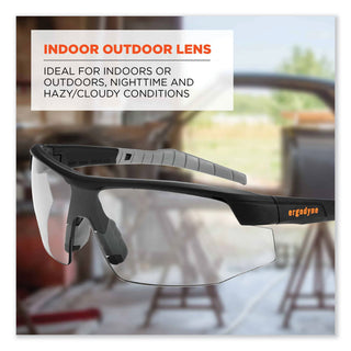 Skullerz Skoll Safety Glasses, Matte Black Nylon Impact Frame, Indoor/Outdoor Polycarbonate Lens, Ships in 1-3 Business Days