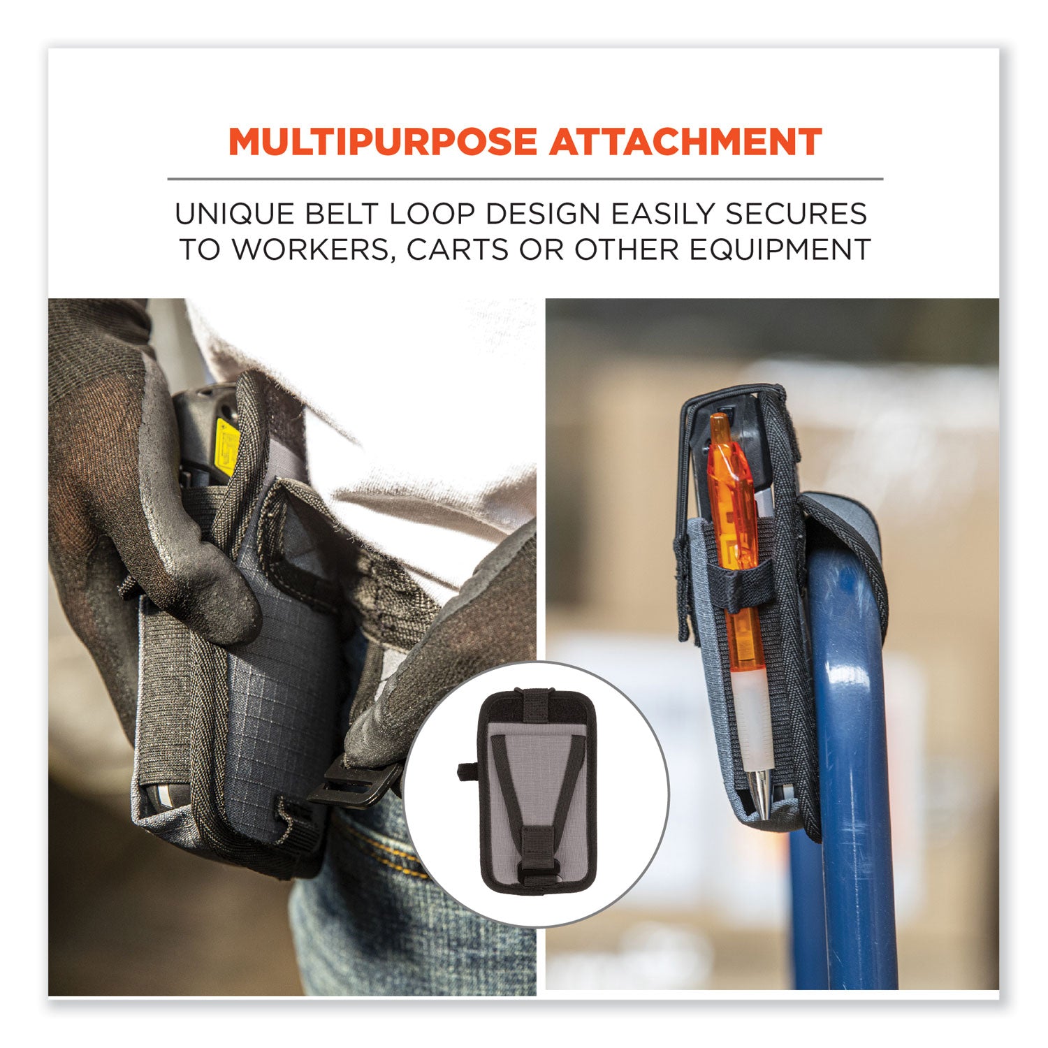 Squids 5542 Phone Style Scanner Holster w/Belt Loop, Small, 1 Comp, 3.75x1x6.5, Polyester, Black, Ships in 1-3 Business Days