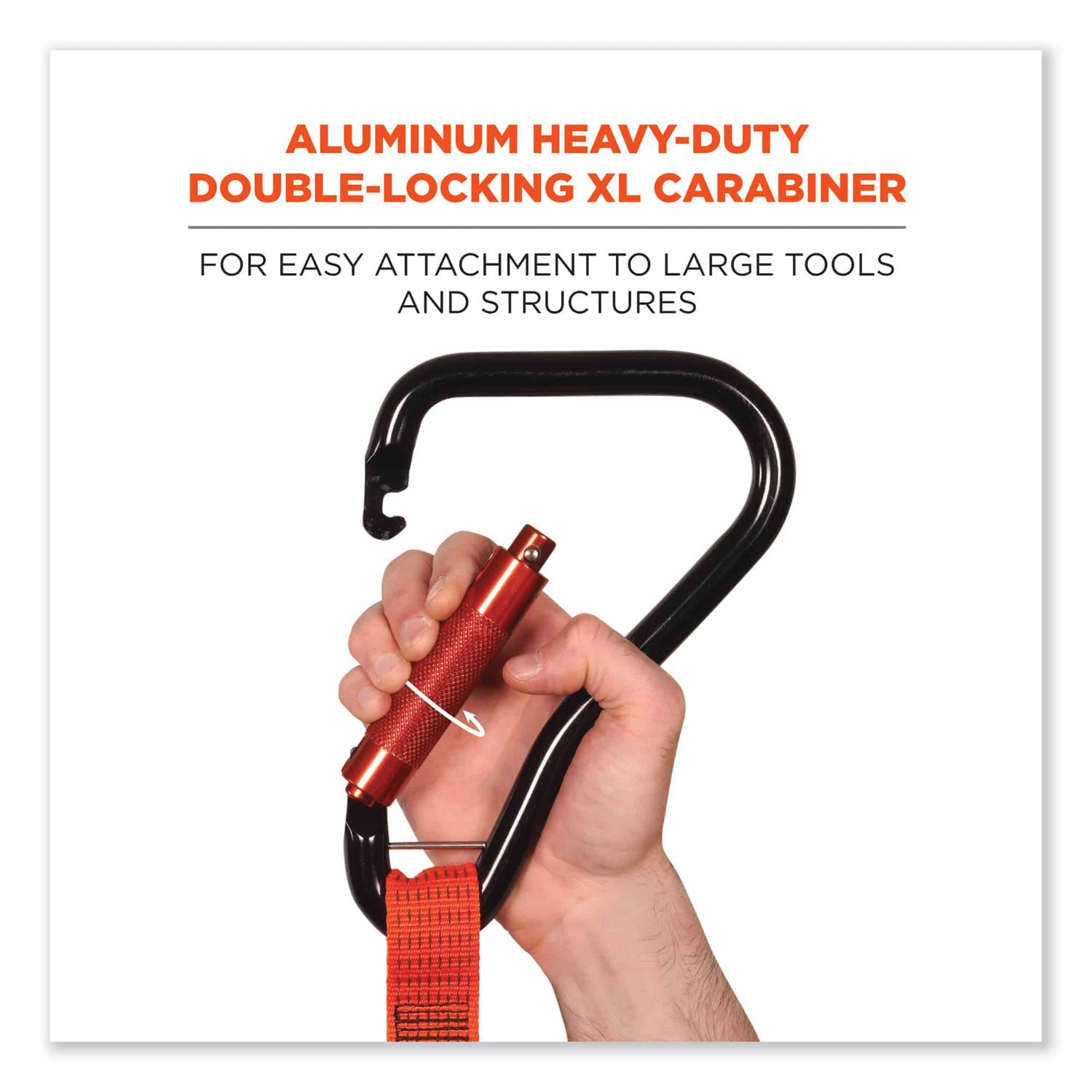 Squids 3149 Tool Lanyard with XL + Swivel Carabiners, 80 lb Max Work Capacity, 76", Orange/Black, Ships in 1-3 Business Days