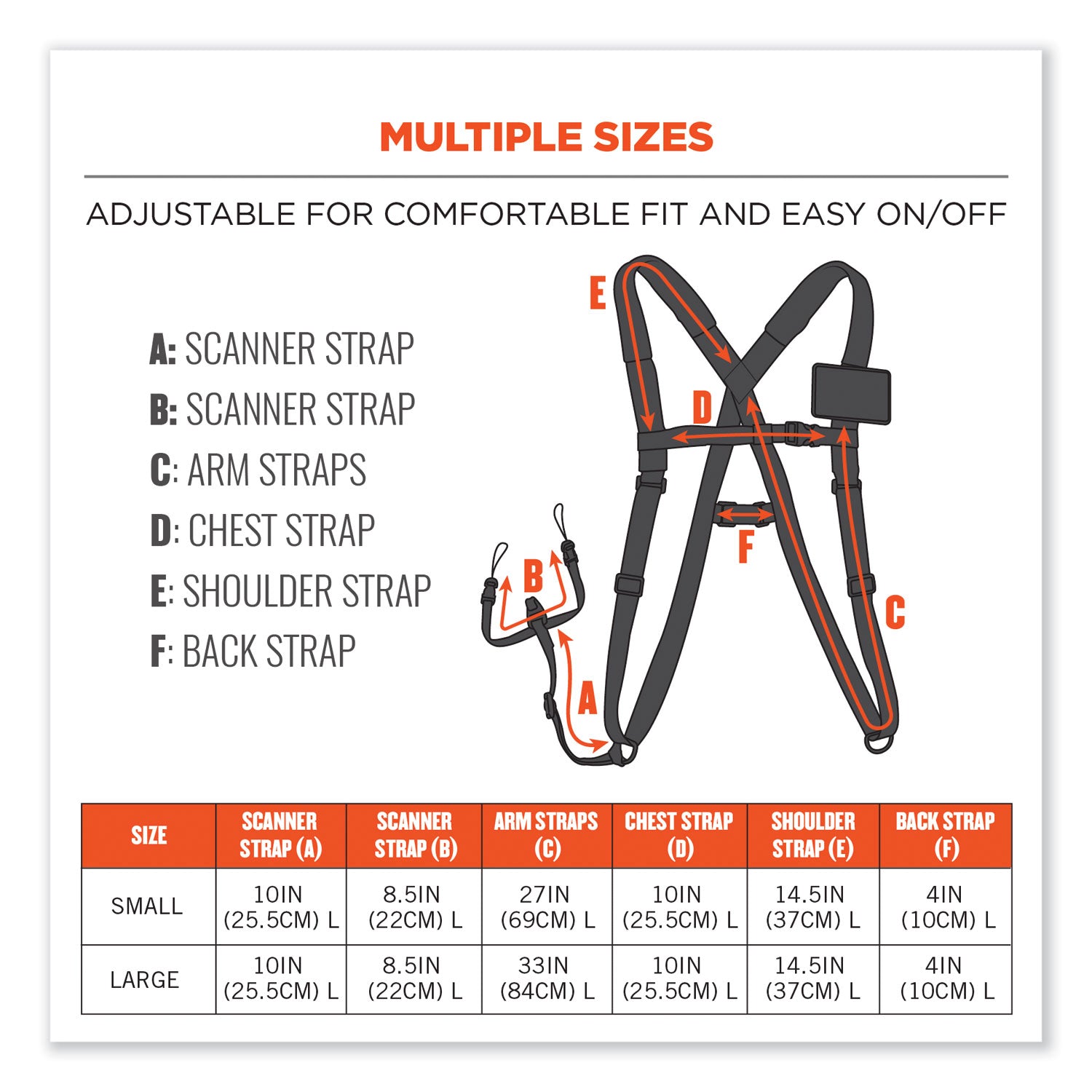squids-3138-padded-barcode-scanner-lanyard-harness-33-arm-straps185-lanyardblack-orange-grayships-in-1-3-business-days_ego19189 - 4