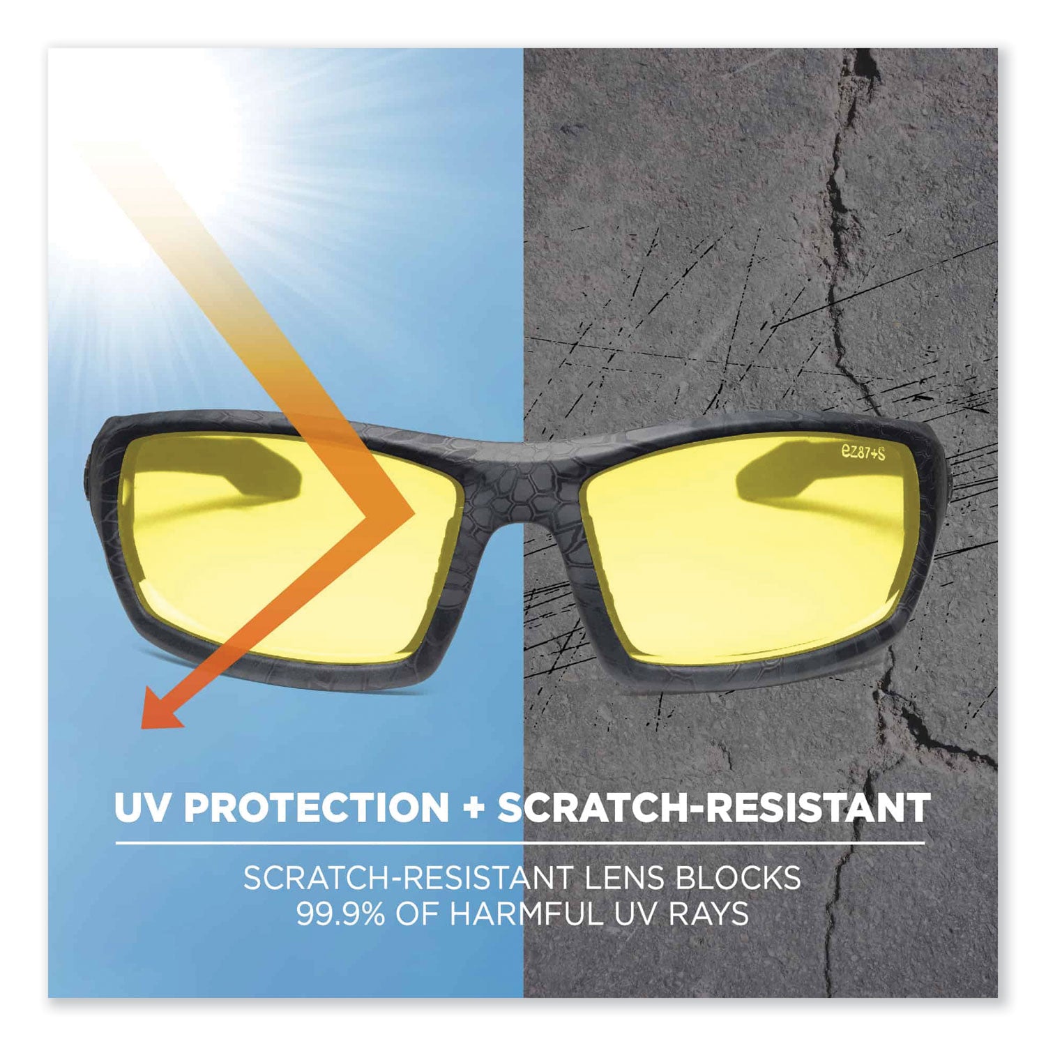 Skullerz Odin Safety Glasses, Kryptek Highlander Nylon Impact Frame, Yellow Polycarbonate Lens, Ships in 1-3 Business Days
