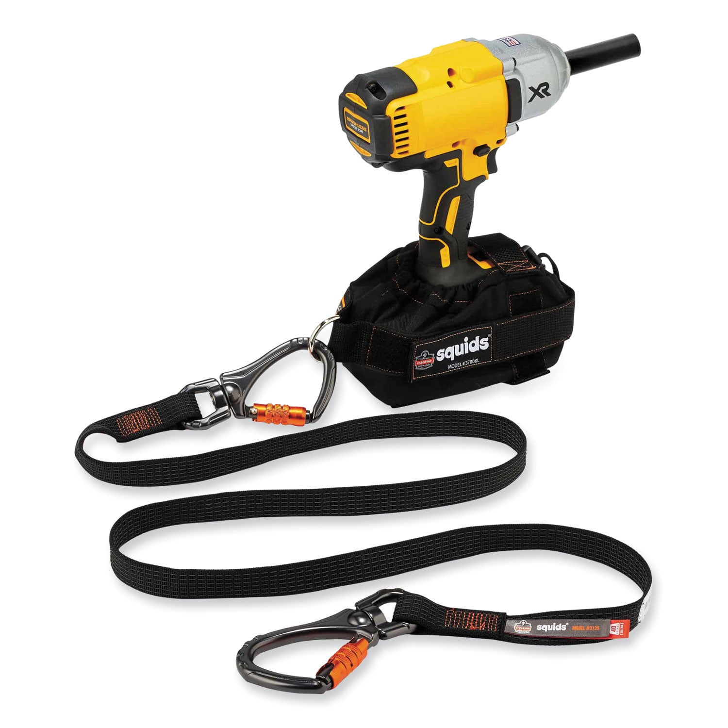 squids-3139-tool-lanyard-w-2-locking-swivel-carabiners-40lb-max-work-capacity-76-black-orange-ships-in-1-3-business-days_ego19139 - 3