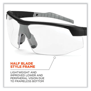 Skullerz Skoll Safety Glasses, Matte Black Nylon Impact Frame, Anti-Fog Clear Polycarbonate Lens, Ships in 1-3 Business Days