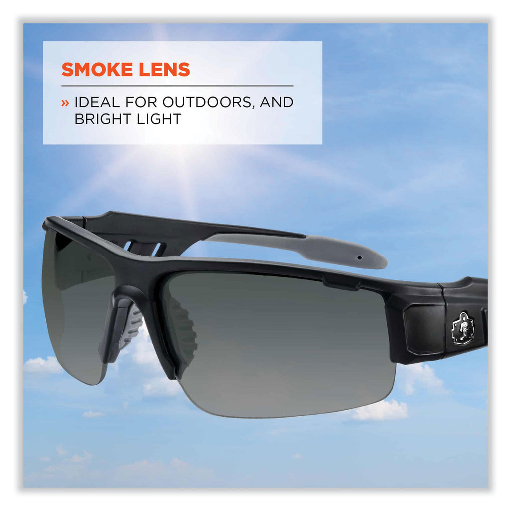 Skullerz Dagr Safety Glasses, Matte Black Nylon Impact Frame, Smoke Polycarbonate Lens, Ships in 1-3 Business Days