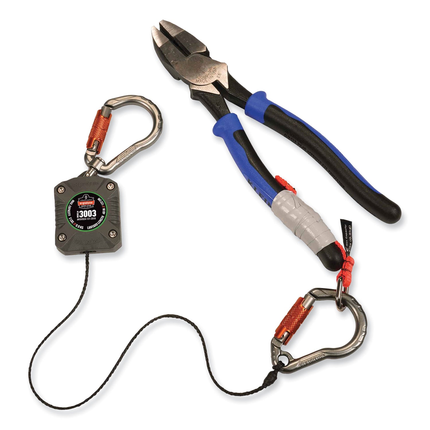 squids-3003-retractable-lanyard-with-two-carabiners-2-lb-max-working-capacity-8-to-48-gray-ships-in-1-3-business-days_ego19303 - 7