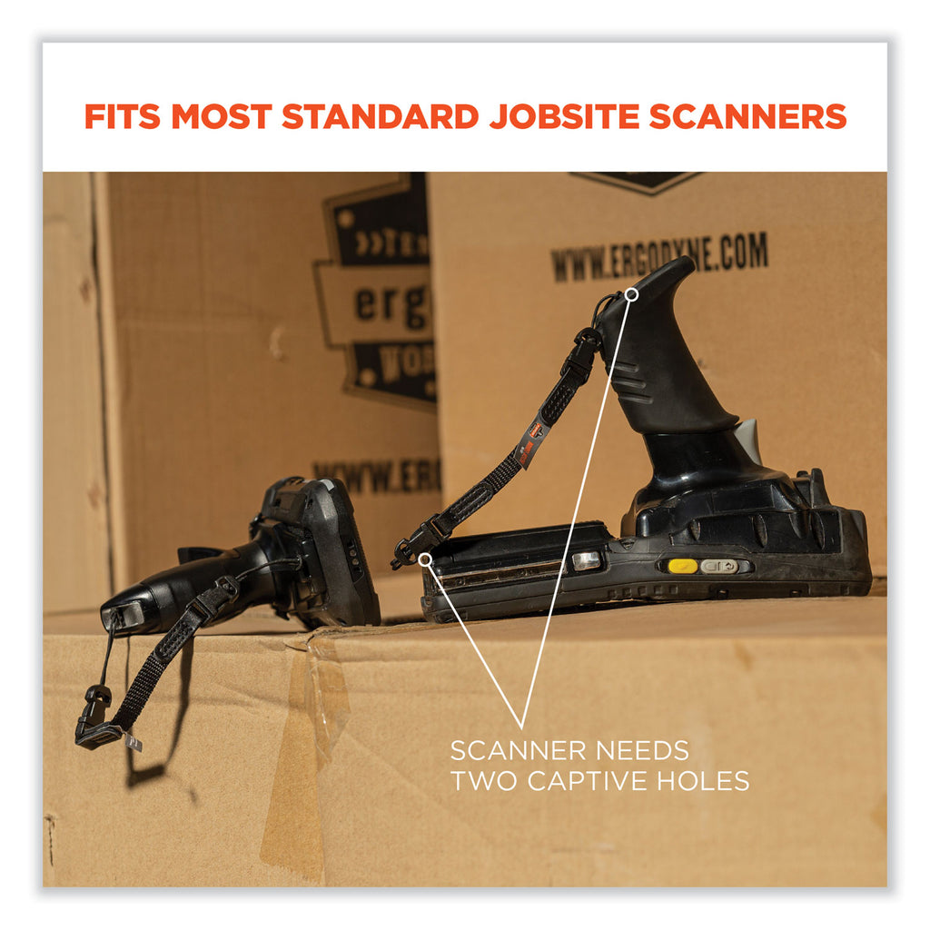 Squids 3135 Barcode Scanner Belt with Hook + Adaptor Strap, Small: 29" to 53" Long, Black, Ships in 1-3 Business Days