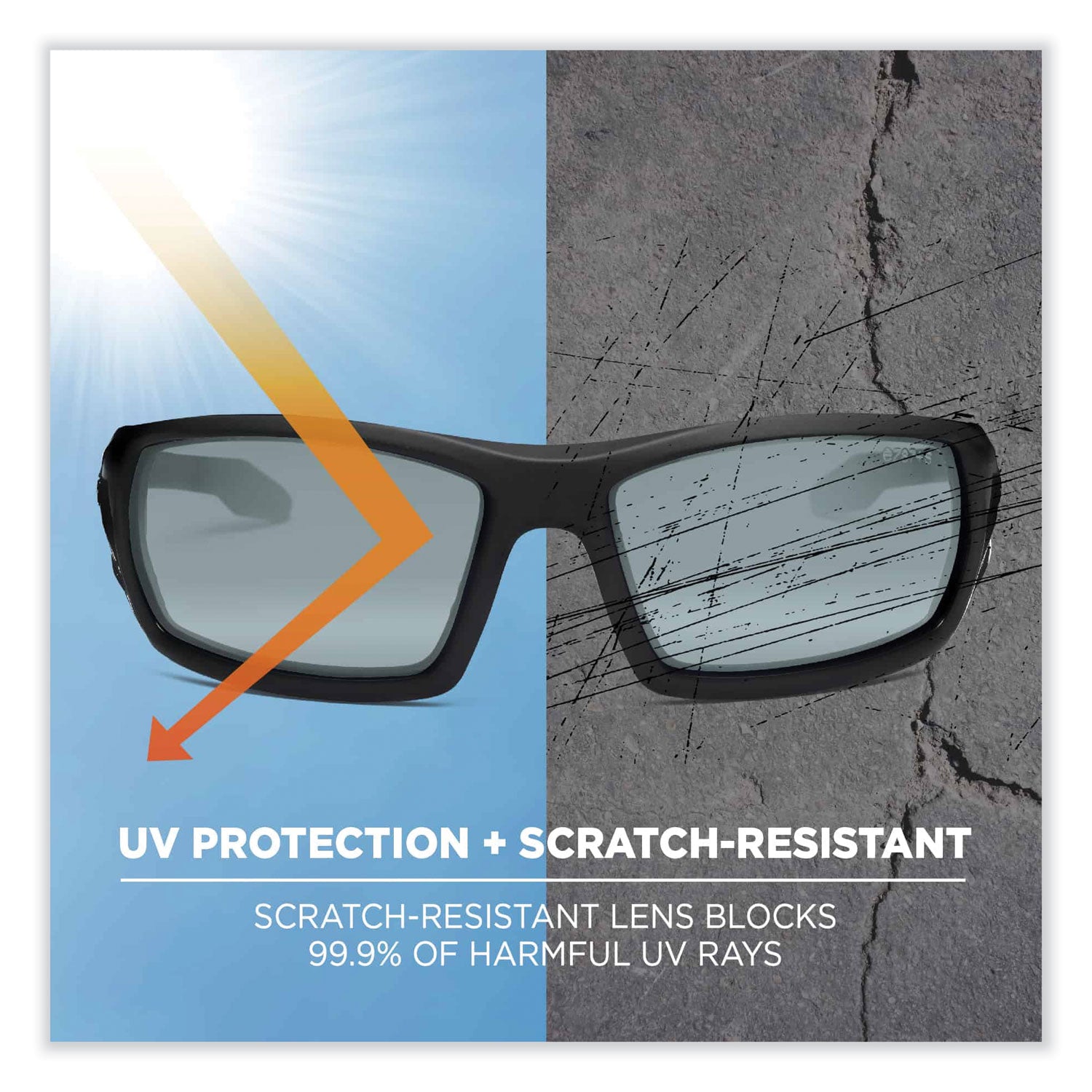Skullerz Odin Safety Glasses, Black Nylon Impact Frame, AntiFog Indoor/Outdoor Polycarbonate Lens, Ships in 1-3 Business Days