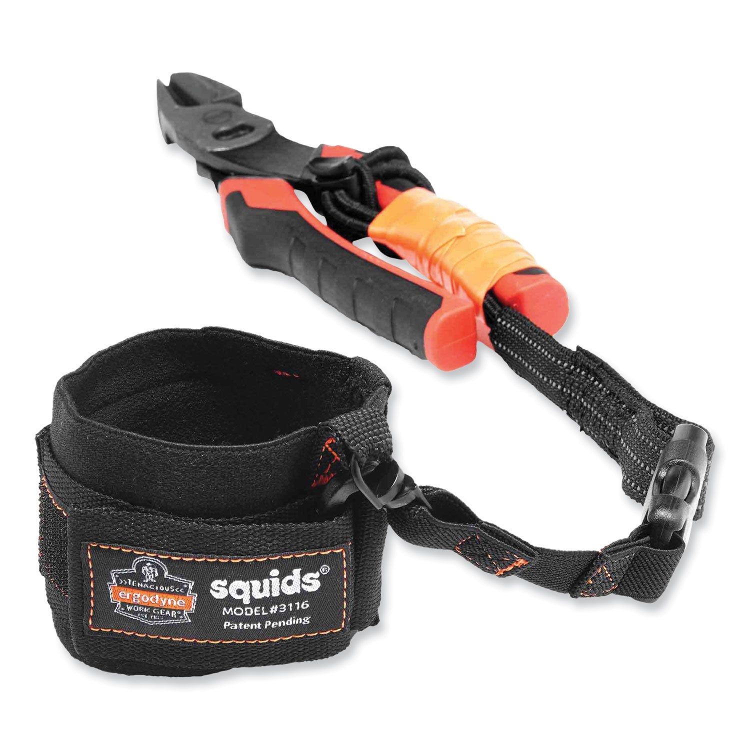 Squids 3116 Pull-On Wrist Lanyard with Buckle, 3 lb Max Working Capacity, 7.5" Long, Black, Ships in 1-3 Business Days