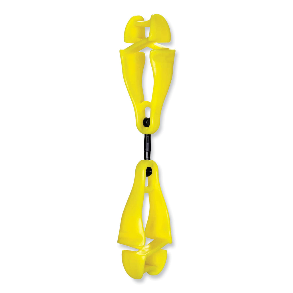 Squids 3420 Dual Clip Swivel Glove Clip Holder, 1 x 0.6 x 5.5, Acetal Copolymer, Lime, Ships in 1-3 Business Days