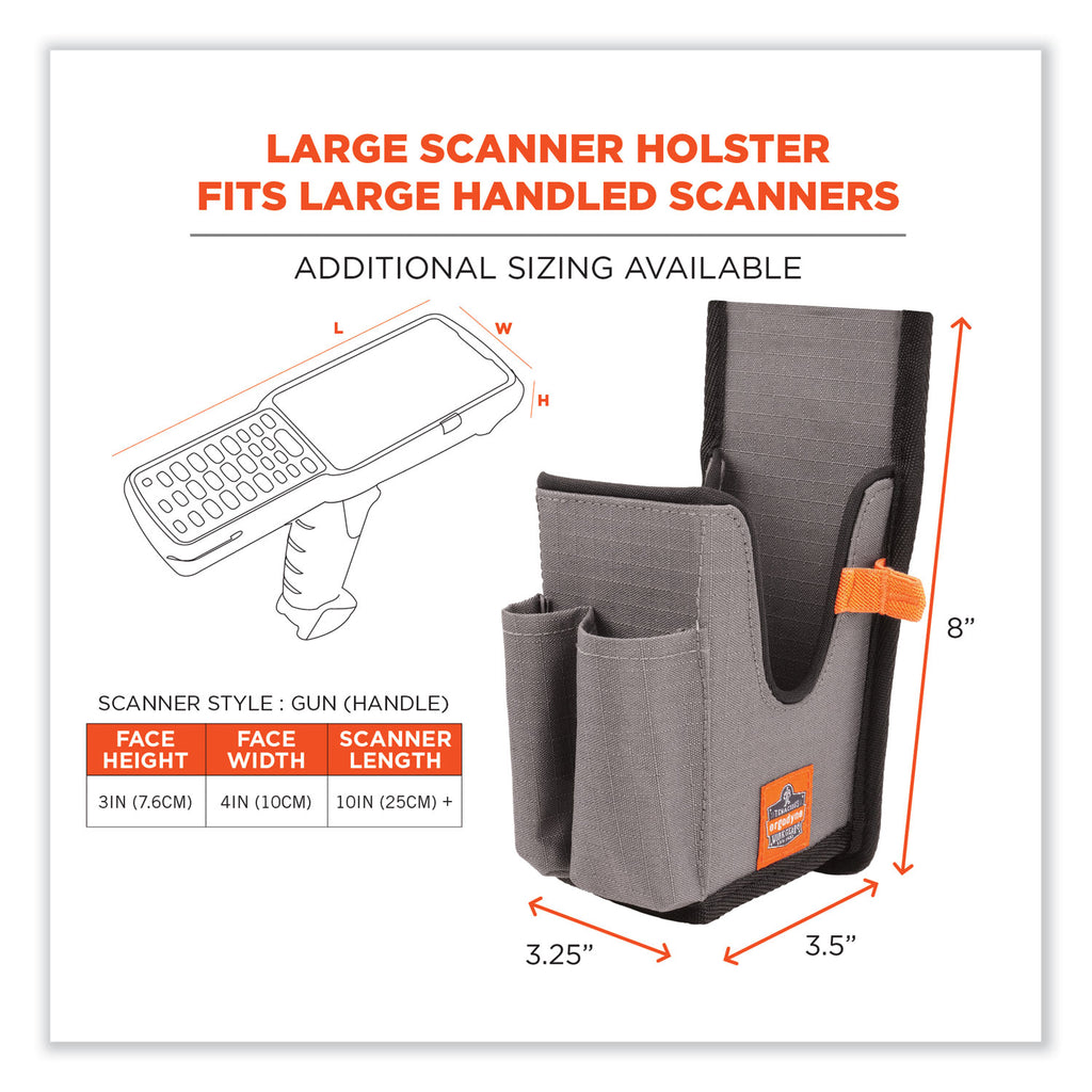 squids-5540-handheld-barcode-scanner-holster-with-belt-loop-large-275x35x8-polyester-gray-ships-in-1-3-business-days_ego19181 - 6