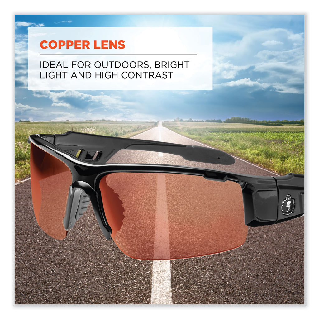 Skullerz Dagr Safety Glasses, Black Nylon Impact Frame, Copper Polycarbonate Lens, Ships in 1-3 Business Days