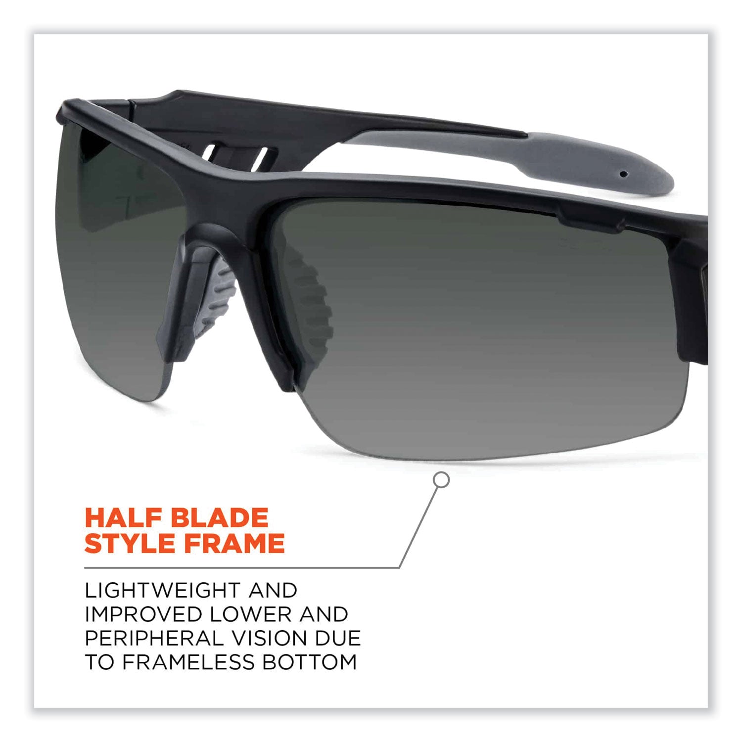 Skullerz Dagr Safety Glasses, Matte Black Nylon Impact Frame, Anti-Fog Polycarbonate Lens, Ships in 1-3 Business Days
