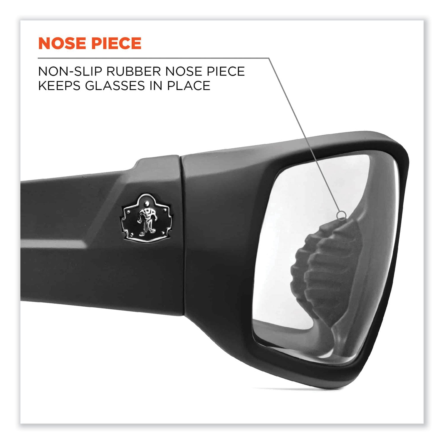 Skullerz Odin Safety Glasses, Matte Black Nylon Impact Frame, Anti-Fog Clear Polycarbonate Lens, Ships in 1-3 Business Days
