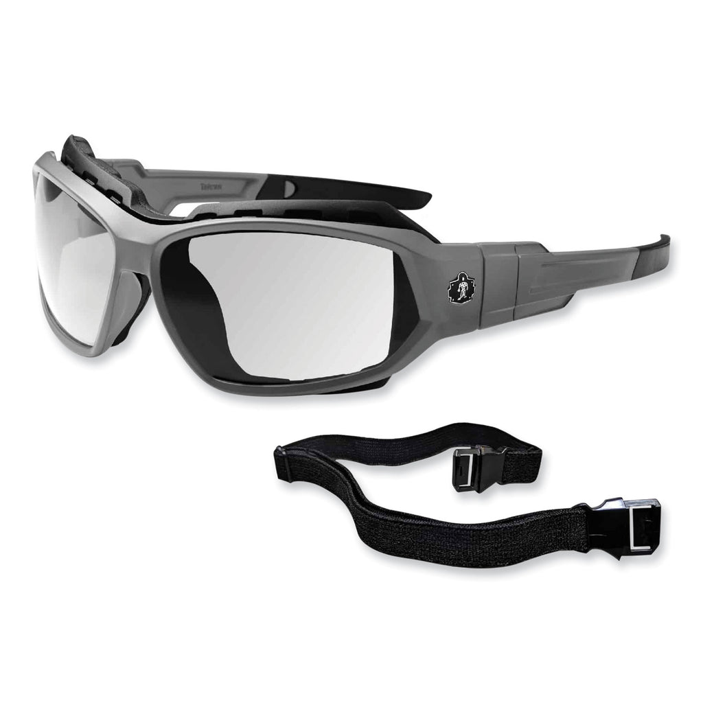 skullerz-loki-safety-glasses-goggles-matte-gray-nylon-impact-frame-clear-polycarbonate-lens-ships-in-1-3-business-days_ego56100 - 4