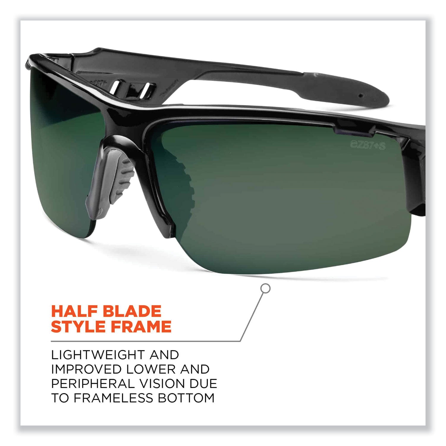 Skullerz Dagr Safety Glasses, Black Nylon Impact Frame, Polarized G15 Polycarbonate Lens, Ships in 1-3 Business Days
