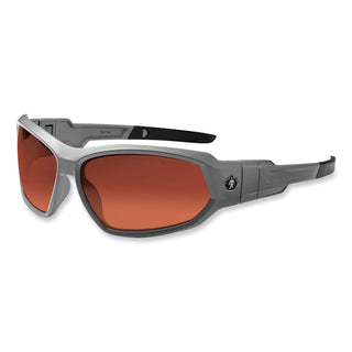 Skullerz Loki Safety Glasses/Goggles, Gray Nylon Impact Frame, Polarized Copper Polycarb Lens, Ships in 1-3 Business Days