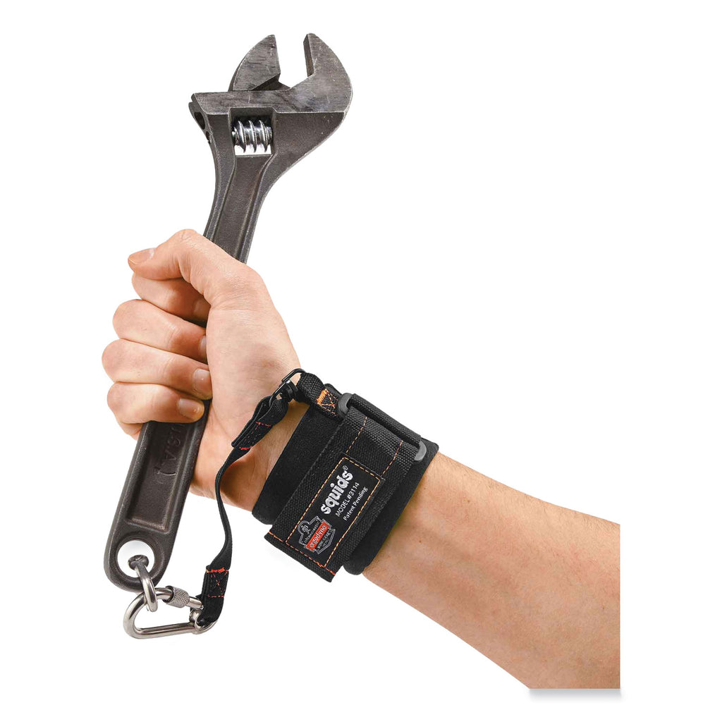 Squids 3114 Pull-On Wrist Lanyard w/Stainless Steel Carabiner, 3lb Max Work Capacity, 7.5", Black, Ships in 1-3 Business Days