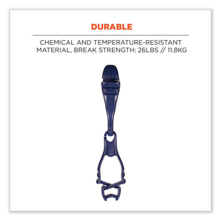 Squids 3400MD Metal Detectable Dual Clip Glove Clip Holder, 1x1x6.5, Acetal Copolymer, Deep Blue, Ships in 1-3 Business Days